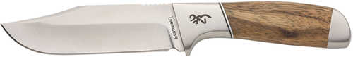 Browning 3220537 Sage Creek Large 4.50" Fixed Clip Point Plain Satin 9Cr14MoV SS Blade, Brown Zebra Wood Handle