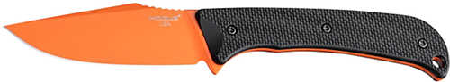 Hogue 35864 Extrak 3.30" Fixed Clip Point Plain Blaze Orange Cerakote CPM M4 Tool Steel Blade, Black Textured G10 Scales