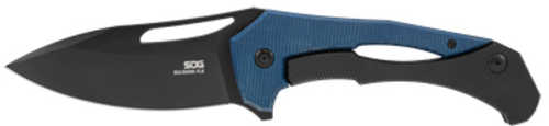 SOG Knives & Tools Bulwark FL Folding Knife 3" Drop Point Straight Edge Micarta Handle Blue PVD Finish D2 Construction S