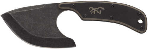 Browning 3220323B Cutoff Boxed 2.50" Fixed Skinner Plain Black Black Oxide Stonewashed 9Cr14MoV SS Blade, Black/Tan G10