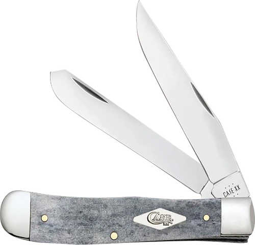 Case 34200 Trapper Folding Clip Point/Spey Plain Mirror Polished Tru-Sharp SS Blade/ Smooth Gray Bone Handle