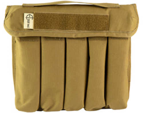 Cole-TAC Can Caddy Standard Size 500 Denier Nylon 9.25"x10.5"x2.5" Coyote Brown 5 Slots for Suppressor Storage CD102