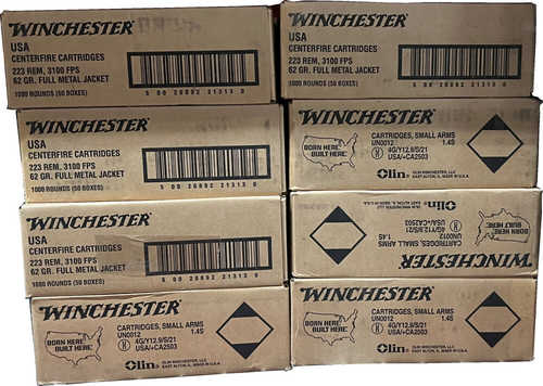 Winchester USA .223 Remington Ammunition 62 Grain FMJ 1000 Rounds