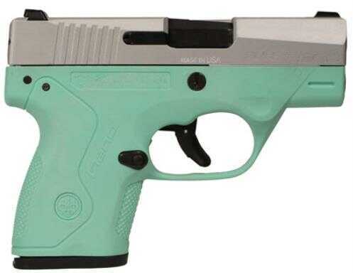 Beretta Nano 9mm Pistol 3" Barrel 8 Round Inox/Robins Egg Blue Polymer Grip/Frame Stainless Slide Dot Adjustable Low Profile Sight Semi-Auto