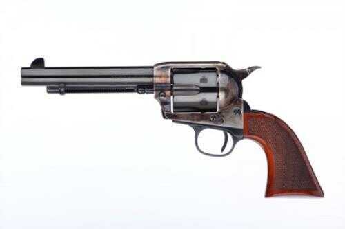 Taylor Uberti Runnin <span style="font-weight:bolder; ">Iron</span> Blue 1873 Revolver 45 Colt With Low Flat Hammer Spur, Walnut Grips, and Case Hardened Frame 5.5" Barrel Model 4205