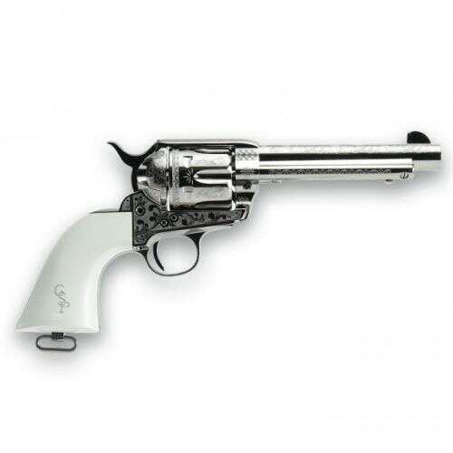 Cimarron George Patton 45 Colt Pre War FS 5.5" Engraved Nickel Revolver