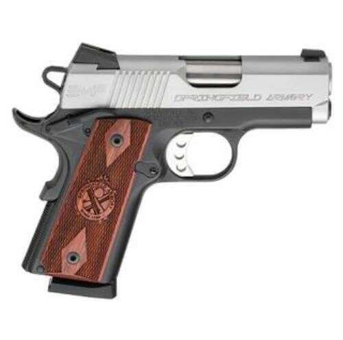 Springfield Armory EMP 1911 9mm Luger Semi Auto Pistol 3" Match Grade Barrel 9 Rounds FO Front Sight Wood Grips Stainless/Black