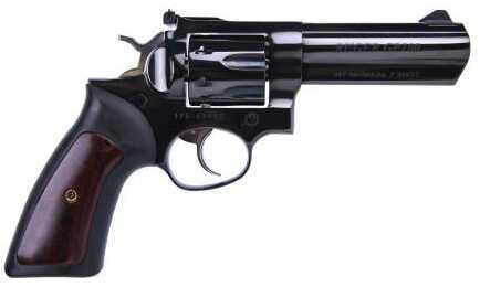 Ruger GP100 Revolver 357 Mag 4.20" Barrel Adjustable Sights High Polished Blue Finish Rubber With Hardwood Inserts 7 Shot Model 1776