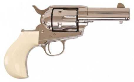 Cimarron Doc Holliday 45 Long Colt Thunderer Single Action Revolver 3.5" Barrel 6 Rounds Simulated Ivory Grip Stainless Steel Frame Nickel Finish