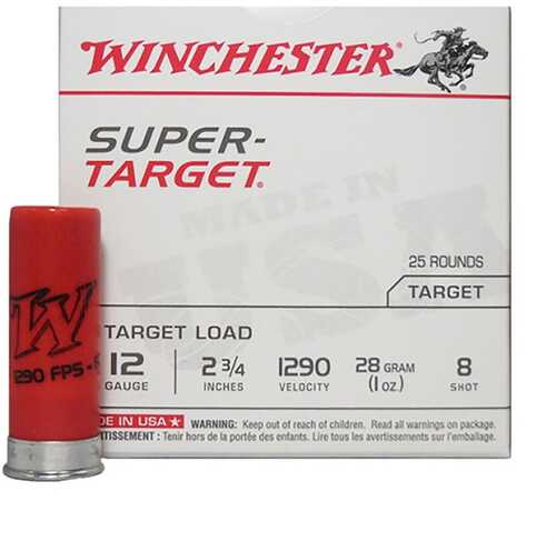 12 Gauge 25 Rounds Ammunition Winchester 2 3/4" 1 oz Lead #8