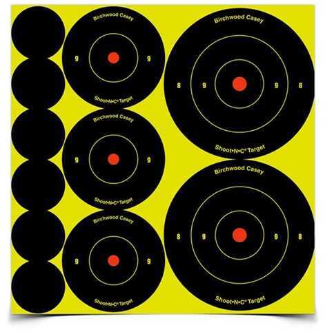 Birchwood Casey Shoot-N-C Target Round Bullseye Assortment Kit 72-1" 36-2" and 24-3" Targets 34608-12