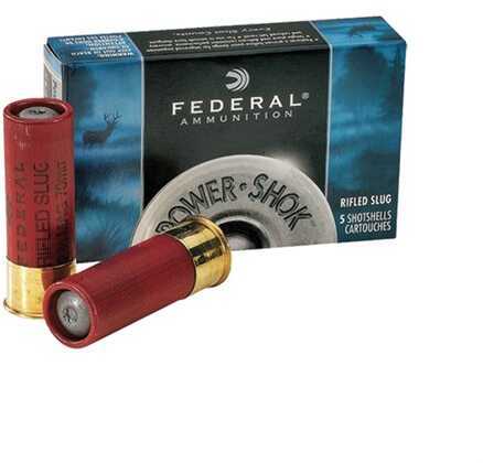 12 Gauge 5 Rounds Ammunition Federal Cartridge 2 3/4 438 Gr Slug