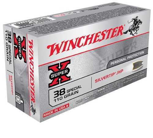 Winchester Ammunition Super X 38 Special 110 Grain Silvertip Hollow Point 50 Round Box X38s9hp 