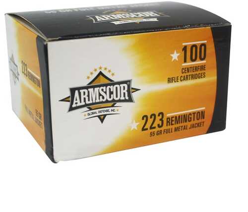 223 Remington 100 Rounds Ammunition Armscor Precision Inc 55 Grain FMJ