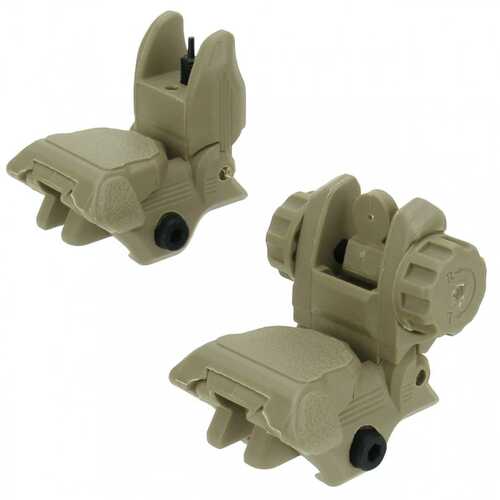 Tacfire AR-15 45 Same Plane/Low Profile Pop Up Sights - Tan