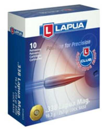 Lapua Rifle Ammo .338 Magnum 250 Grain Lock Base FMJBT 10 Rounds