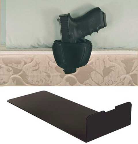 Bedside Gun Bracket with Black 036 Concealed Carry Holster Small