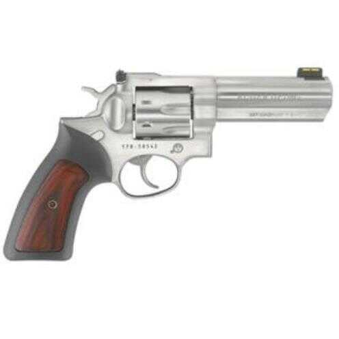 Ruger Gp100 Revolver 357 Mag 4.2" Barrel Stainless Steel Adjustable Fiber Optic Rubber/wood Grip 7 Round