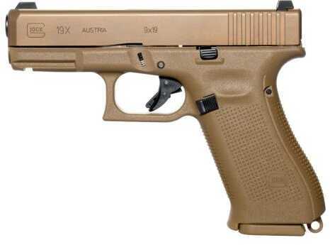 Glock Semi-Auto Pistol G19X Gen 5 9mm 10 Round 4" Barrel FDE Finish (Glock 17 Frame with 19 Slide)