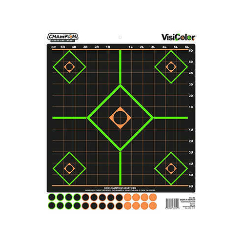 Champion Traps and Targets Peel Stick Sight-In with 130 Pastors Package of 5