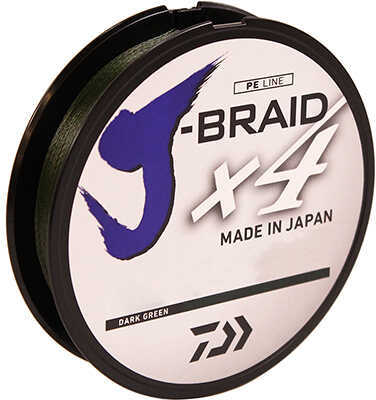 Daiwa J-Braid Braided Line 300 Yards lbs .010" Diameter Dark Green