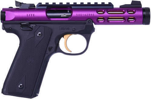 Ruger Mark IV 22/45 Lite 22 Long Rifle 10+1 Round Capacity 4.4" Barrel Purple Anodized Finish