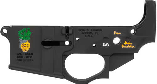 Spikes "Aloha Snackbar" Pineapple Grenade Color Filled AR Lower Multi-Caliber Black Hardcoat Anodized