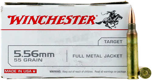 5.56mm Nato 20 Rounds Ammunition Winchester 55 Grain Full Metal Jacket