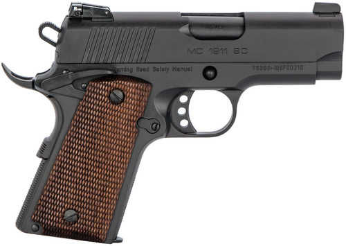 EAA Girsan MC1911 Officer 1911 Pistol 45 ACP 3.40" Barrel 6 Round Black Finish Checkered Laminate Grip