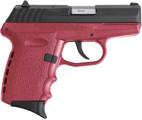 SCCY CPX-2 RD Pistol 9mm Luger 3.10" Barrel 10 Roind Black Nitride Stainless Steel Slide Crimson Red Polymer Grip Trace CTS-1500 Dot