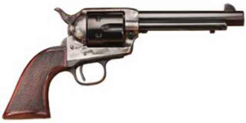 Taylors & Company <span style="font-weight:bolder; ">Uberti</span> Smokewagon Revolver .357 Magnum 5.5" Barrel 6Rd Capacity Widened Sight Channel; Front Blade Sights Checkered Walnut Stock Blued Finish