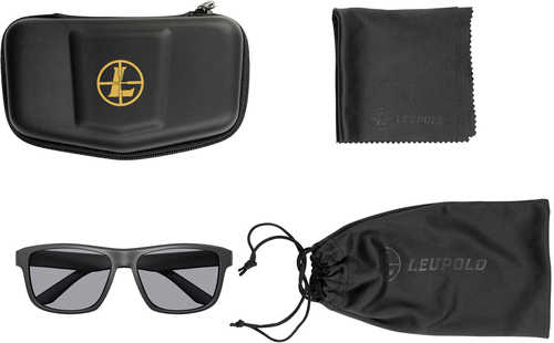 <span style="font-weight:bolder; ">Leupold</span> 179100 Katmai Polycarbonate Shadow Gray Lens Matte Black Polyamide Wraparound Frame Includes Carrying Case, Bag,