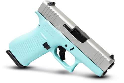 Glock G43X Striker Fired Semi-Auto Pistol 9mm Luger 3.4" Rifled Carbon Steel Barrel (2)-10Rd Magazines White Dot Front Sight & Outline Rear Stainless Slide Robins Egg Blue Polymer Finish