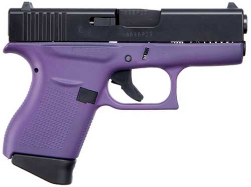 Glock G43 Striker Fired Semi-Auto Pistol 9mm Luger 3.39" Rifled Barrel (2)-6Rd Magazines White Dot Front Sight & Outline Rear Elite Black Cerakote Slide Purple Polymer Finish