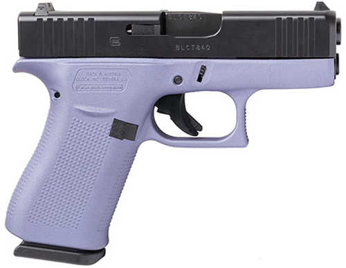 Glock G43X Striker Fired Semi-Auto Pistol 9mm Luger 3.41" Carbon Steel Barrel (2)-10Rd Magazines White Dot Front & Outline Rear Sights Elite Black Cerakote Slide Crushed Orchid Finish