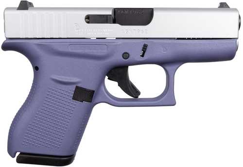 Glock G42 Striker Fired Semi-Auto Pistol .380 Auto 3.26" Carbon Steel Barrel (2)-6Rd Single Stack Magazines White Dot Front & Outline Rear Sights Stainless Slide Orchid Cerakote Finish