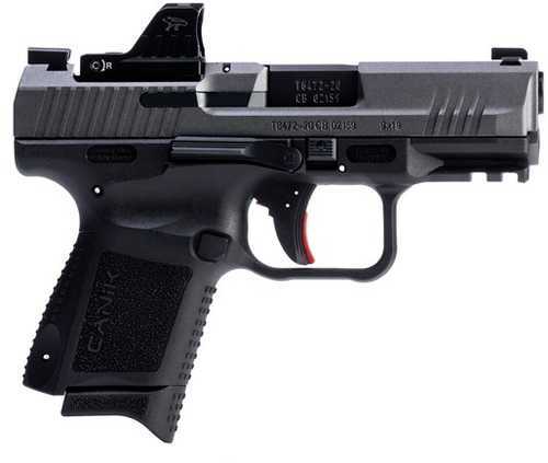 Canik TP9 Elite SC Striker Fired Semi-Auto Pistol 9mm Luger 3.6" Barrel (2)-15Rd Magazines Warren Tactical 3-Dot Fixed Sights MO1 Red Dot Included Black Polymer Grips Tungsten Gray Cerakote Applied Finish