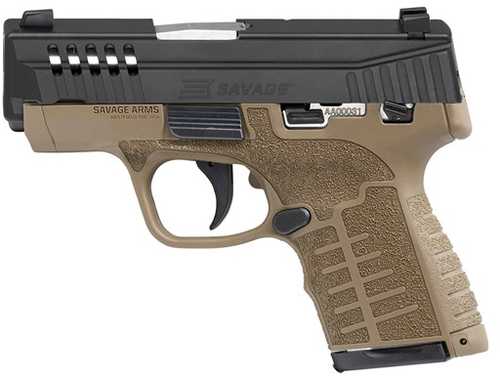 Savage Arms Stance MC9MS Striker Fired Semi-Automatic Pistol 9mm Luger 3.2" Barrel (1)-7Rd & (1)-10Rd Magazines TruGlo Night Sights Matte Black Slide Flat Dark Earth Polymer Finish