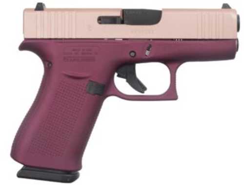 Glock 43X Striker Fired Semi-Automatic Pistol 9mm Luger 3.41" Carbon Steel Barrel (2)-10Rd Single Stack Magazines White Dot Front & Outline Rear Sights Rose Gold Slide Black Cherry Polymer Finish