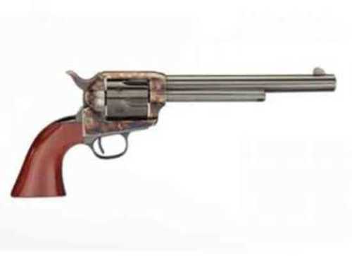 Taylors & Co. <span style="font-weight:bolder; ">Uberti</span> 1873 Cattleman Revolver .44-40 Winchester 7.5" Round Barrel 6 Capacity Fixed Front Blade Rear Frame Notch Sights Walnut Grips Blue Finish With Case Hardened