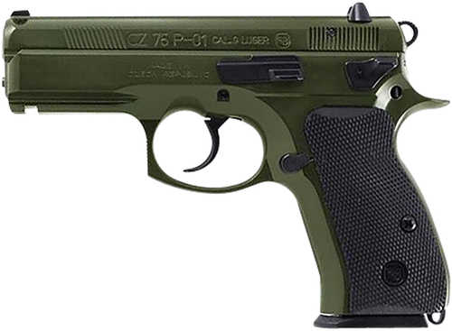 CZ-USA 75 P-01 Double/Single Action Semi-Automatic Pistol 9mm Luger 3.75" Barrel (1)-15Rd Stack Magazine Black Rubber Grips OD Green Finish