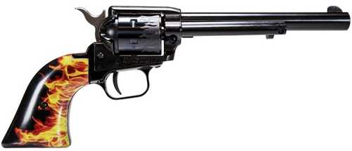 Heritage Rough Rider Heater Single Action Revolver .22 Magnum 6.5" Barrel 6 Round Capacity Fixed Sights Custom Flame Grips Blued Finish