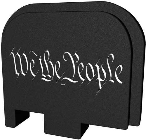 Bastion Slide Back Plate We The People Black and White Fits Glock 43 BASGL-043-BW-PEPLTX