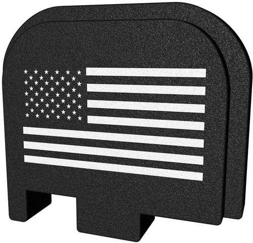 Bastion Slide Back Plate American Flag Black and White Fits Glock 43 BASGL-043-BW-USAFLG