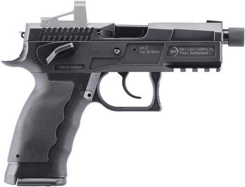 B&T Firearms MKII Semi-Automatic Pistol 9mm Luger 4.3" Barrel (1)-17Rd Magazine Black Rubber Overmolded Grips Finish