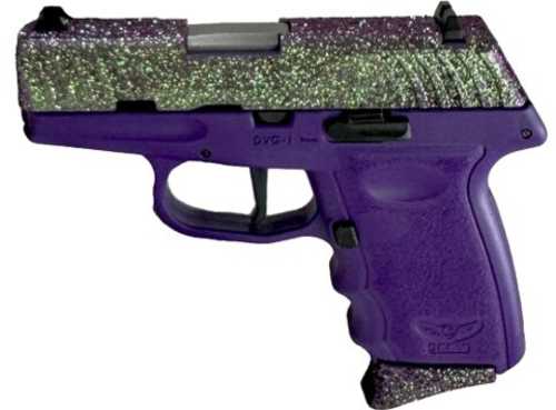 SCCY DVG1-Glitter Sub-Compact Semi-Automatic Pistol 9mm Luger 3.1" Barrel (2)-10Rd Magazines Glitter Slide Purple Polymer Finish