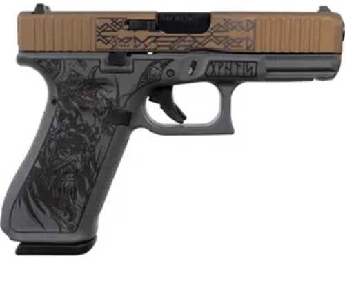 Glock 45 Semi-Automatic Pistol 9mm Luger 4.02" Barrel (1)-17Rd Magazine Burnt Bronze Slide Gray Viking Crow Engraving on Finish