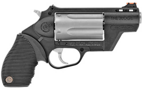 Used Taurus Judge Public Defender Double Action Revolver 45 Colt/410 Gauge 2.5" Barrel 5 Round Capacity Rubber Grips Silver Cylinder Black Finish