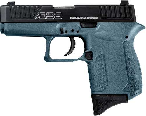 Diamondback DB9 Semi-Automatic Pistol 9mm Luger 3" Barrel (1)-6Rd Magazine Black Slide Jesse James Civil Defense Blue Polymer Finish