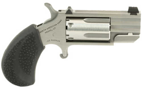 Used North American Arms Pug Single Action Revolver .22 WMR 1" Barrel 5 Round Capacity Black Rubber Grips Silver Finish